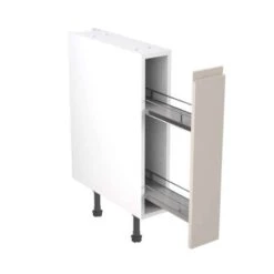 Kitchen Kit Rigid J-Pull 150mm Pull Out Base Cabinet - Ultra Matt - Light Grey - Pre-Assembled - RKKJ0751