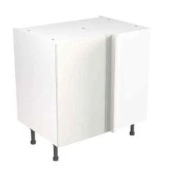 Kitchen Kit Rigid Value Slab 800mm Blind Corner Base Cabinet - Standard Matt - White - Pre-Assembled - RKKM1037