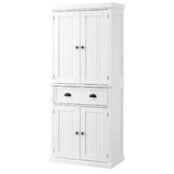 HOMCOM Traditional Freestanding Kitchen Unit - White - 835-042V02WT -Kitchen Series Shop krsdaa18204b58a8d.jpg