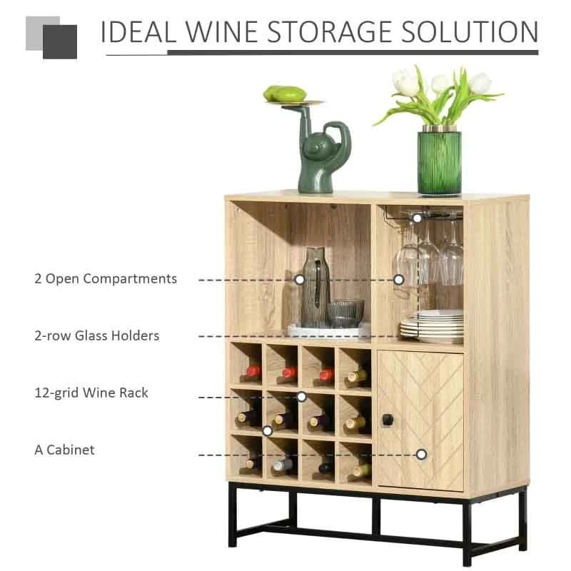 HOMCOM Freestanding Wine Rack & Glass Holder - Brown - 801-205 HOMCOM Freestanding Wine Rack & Glass Holder - Brown - 801-205 -Kitchen Series Shop kuu9f817dc442143a.jpg