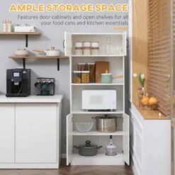 HOMCOM 5-Tier Kitchen Storage Unit With Countertop - White - 835-684V00WT -Kitchen Series Shop kvva09182a9810b6d.jpg