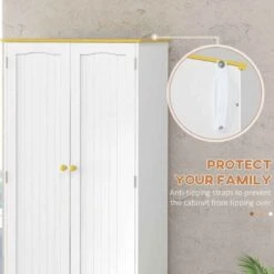 HOMCOM 4-Door Freestanding Kitchen Storage Unit - White - 835-663BN -Kitchen Series Shop kw070f18a3b718f00.jpg