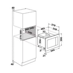 Hotpoint MF25G IX H Built-In Microwave & Grill - Stainless Steel -Kitchen Series Shop l h lho7125 3
