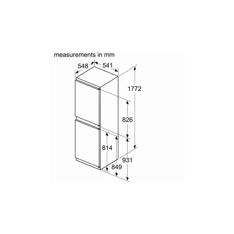 Neff N30 KI7851SF0G Built-In Frost Free 50/50 Fridge Freezer (Sliding Hinge) - White Neff N30 KI7851SF0G Built-In Frost Free 50/50 Fridge Freezer (Sliding Hinge) - White -Kitchen Series Shop l n lne86022 2