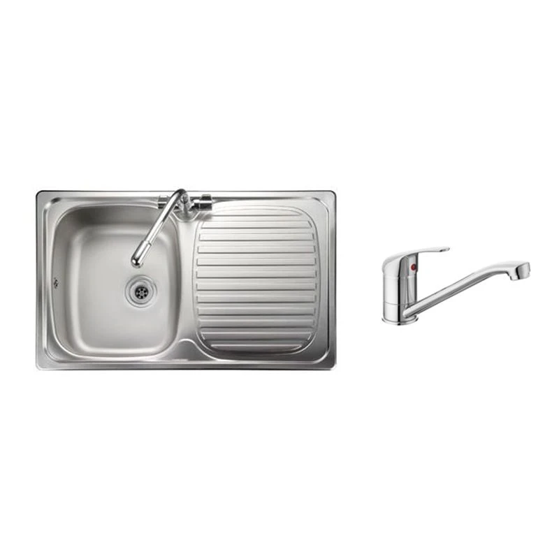 Leisure Linear Compact 1 Bowl Inset Kitchen Sink Reversible With Leisure Aquamono Single Lever Kitchen Mixer Tap & Waste - LR8001/TMO40 Leisure Linear Compact 1 Bowl Inset Kitchen Sink Reversible With Leisure Aquamono Single Lever Kitchen Mixer Tap & Waste - LR8001/TMO40 -Kitchen Series Shop l r lr8001tmo40