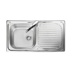 Leisure Linear 1 Bowl Inset Kitchen Sink With Reversible Drainer - Satin Stainless Steel - LR9501XS/