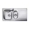 Leisure Linear 1.5 Bowl Inset Kitchen Sink With Reversible Drainer Shallow Main Bowl - Satin Stainless Steel - LR9502SB/ -Kitchen Series Shop l r lr9502sb