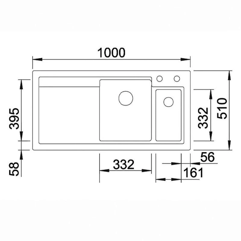 Thomas Denby Lydian Chef 1.5 Bowl Kitchen Sink & RH Drainer - Black Satin - LYD1020RBL Thomas Denby Lydian Chef 1.5 Bowl Kitchen Sink & RH Drainer - Black Satin - LYD1020RBL -Kitchen Series Shop l y lyd1020rbl 2
