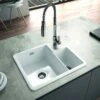 Thomas Denby Metro 1.3 Bowl Ceramic Kitchen Sink - White - MET1010 -Kitchen Series Shop m e met1010