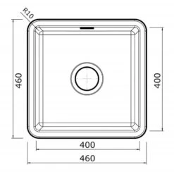 Thomas Denby Metro 1 Bowl Ceramic Medium Bowl Kitchen Sink - White - MET1040 -Kitchen Series Shop m e met1040 2