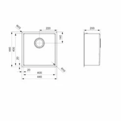 Reginox Miami 1 Bowl Integrated Sink - Gun Metal - MIAMI 40X40 GUNMETAL -Kitchen Series Shop m i miami40x40gunmetal dimensions