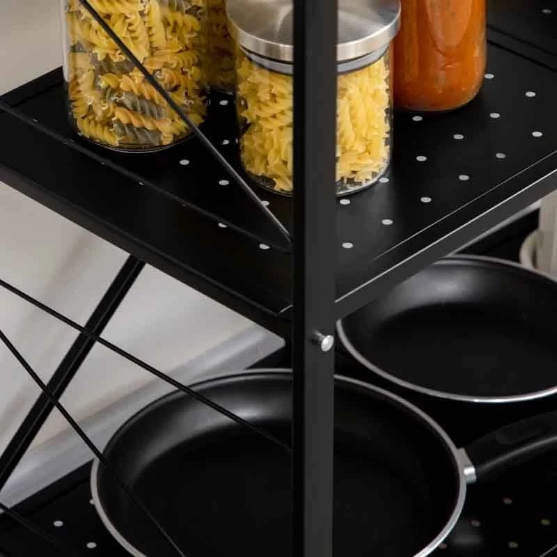 HOMCOM 3 Tier Storage Trolley - 345mm - Black - 850-241V00BK HOMCOM 3 Tier Storage Trolley - 345mm - Black - 850-241V00BK -Kitchen Series Shop megd4d188fc82f040.jpg
