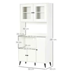 HOMCOM Freestanding Kitchen Cabinet With Countertop - White - 835-685V00WT -Kitchen Series Shop mhadd218b2384cc3d.jpg