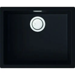 Reginox Multa Elleci Granite Single Bowl Kitchen Sink - Black - MULTA 105 B