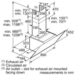 Neff N50 D95IHM1S2B 90cm Angled Chimney Wall Mounted Cooker Hood - Black Glass -Kitchen Series Shop n e neff n50 d95ihm1s2b 90cm angled chimney hood dimensions3