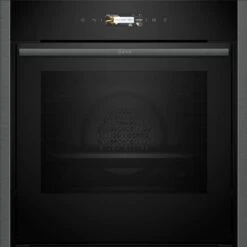 Neff N70 B54CR71G0B Bulit In Single Slide & Hide Pyrolytic Oven With Home Connect - Black With Graphite Grey Trim