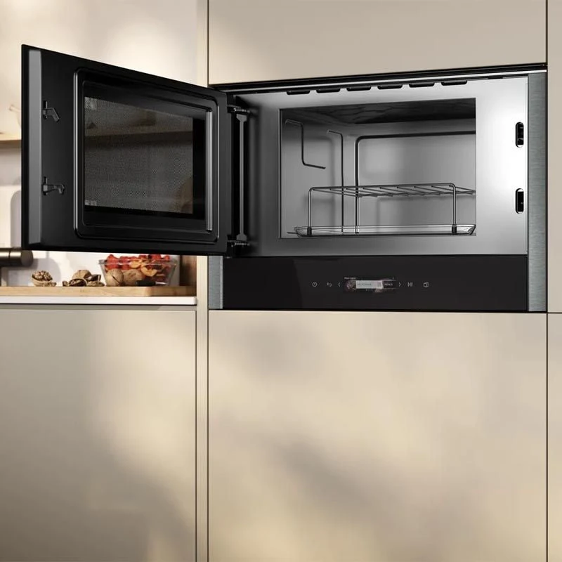 Neff N70 NL4GR31G1B Built In Microwave and Grill - Black with Graphite Grey Trim Neff N70 NL4GR31G1B Built In Microwave And Grill - Black With Graphite Grey Trim -Kitchen Series Shop n e neff n70 nl4gr31g1b microwave and grill lifestyle