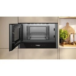 Neff N70 NL4GR31G1B Built In Microwave And Grill - Black With Graphite Grey Trim 5 Neff N70 NL4GR31G1B Built In Microwave And Grill - Black With Graphite Grey Trim -Kitchen Series Shop n e neff n70 nl4gr31g1b microwave and grill open2