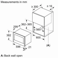 Neff N70 NL4WR21G1B Built In Microwave - Black With Graphite Grey Trim -Kitchen Series Shop n e neff n70 nl4wr21g1b built in microwave dimensions3