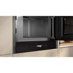 Neff N70 NR4WR21G1B Built In Microwave - Black With Graphite Grey Trim -Kitchen Series Shop n e neff n70 nr4wr21g1b built in microwave open