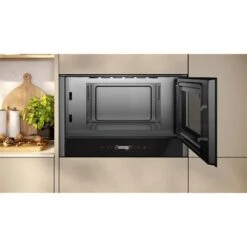 Neff N70 NR4WR21G1B Built In Microwave - Black With Graphite Grey Trim -Kitchen Series Shop n e neff n70 nr4wr21g1b built in microwave open2
