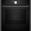 Neff N90 B64CT73G0B Bulit In Single Slide & Hide Pyrolytic Oven With Home Connect - Black With Graphite Grey Trim -Kitchen Series Shop n e neff n90 b64ct73g0b slide and hide pyrolytic oven clean
