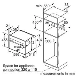 Neff N90 C18FT56H0B Bulit In Compact Slide & Hide Electric Oven With FullSteam & Home Connect - Stainless Steel -Kitchen Series Shop n e neff n90 c18ft56h0b slide and hide electric oven dimensions3