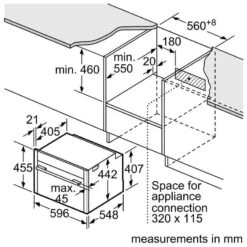 Neff N90 C18FT56H0B Bulit In Compact Slide & Hide Electric Oven With FullSteam & Home Connect - Stainless Steel -Kitchen Series Shop n e neff n90 c18ft56h0b slide and hide electric oven dimensions4