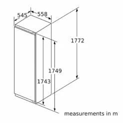 Neff N70 KI2823FF0G Built-In Tall Fridge With Ice Box -Kitchen Series Shop n e neff ki2823ff0g dims