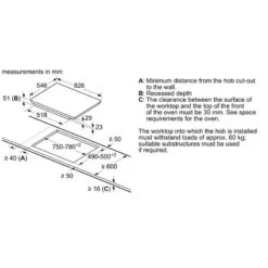 Neff N90 T68TF6RN0 85cm Flex Induction Hob With Home Connect - Black Glass -Kitchen Series Shop n e neff t68tf6rn0 dims