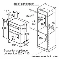 Neff N30 U1GCC0AN0B Built-In Double Electric Oven - Stainless Steel - U1GCC0AN0B -Kitchen Series Shop n e neff u1gcc0an0b dims