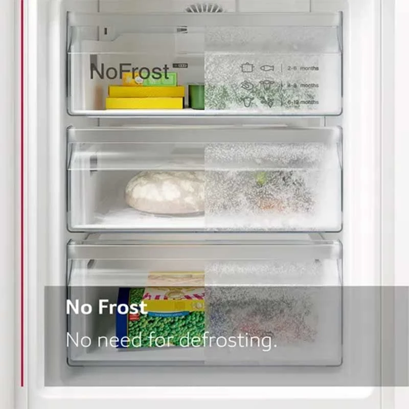 Neff N30 KI7851SF0G Built-In Frost Free 50/50 Fridge Freezer (Sliding Hinge) - White Neff N30 KI7851SF0G Built-In Frost Free 50/50 Fridge Freezer (Sliding Hinge) - White -Kitchen Series Shop neff n30ki7851sf05 built in easy defrost technology front demo
