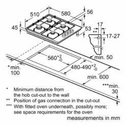 Neff N30 T26BR46S0 60cm Gas Hob - Black 6 Neff N30 T26BR46S0 60cm Gas Hob - Black -Kitchen Series Shop neff n30t26br46s0 installation guide