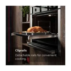 Neff N50 B3ACE4HG0B Built-In Slide & Hide Single Electric Oven - Graphite Grey -Kitchen Series Shop neff n50b3ace4hg0b detachable clip rails side view