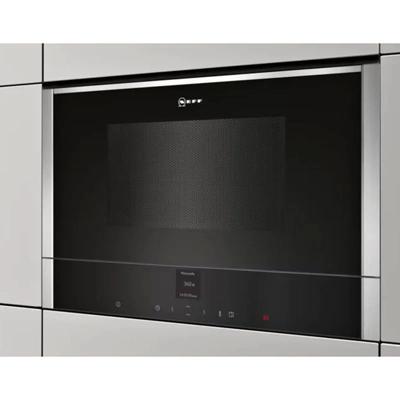 Neff N70 C17GR00N0B Built-In Microwave And Grill - Stainless Steel Neff N70 C17GR00N0B Built-In Microwave And Grill - Stainless Steel -Kitchen Series Shop neff n70c17gr00n0b mounted side view