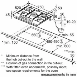Neff N70 T27DS59S0 75cm Gas Hob - Black - T27DS59S0 -Kitchen Series Shop neff t27ds59s0 1