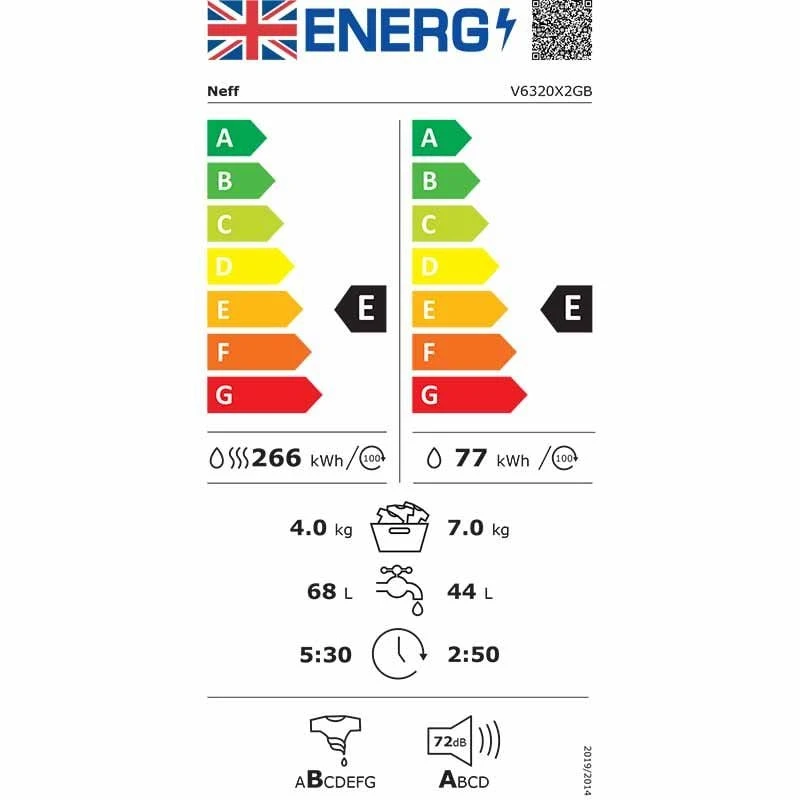 Neff V6320X2GB Built-In 7/4kg 1400rpm Washer Dryer - White - V6320X2GB Neff V6320X2GB Built-In 7/4kg 1400rpm Washer Dryer - White - V6320X2GB -Kitchen Series Shop neff
