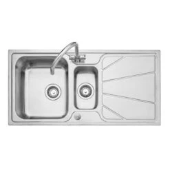 Leisure Nimbus 1.5 Bowl Inset Kitchen Sink With Reversible Drainer - Polished Stainless Steel - NIM1052/