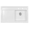 Thomas Denby Opus Compact 1 Bowl Ceramic Kitchen Sink & LH Drainer - White Gloss - OPU861LWH
