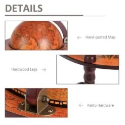 HOMCOM Globe Shaped Retro Style Drinks Cabinet With Wheels - Brown - 801-073 -Kitchen Series Shop oenb1017ed3506406.jpg