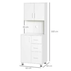 HOMCOM Modern Kitchen Cabinets With Storage - White - 835-341WT -Kitchen Series Shop oft5e818a5fb50a12.jpg