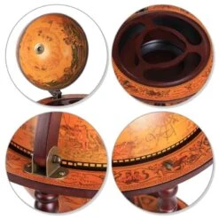 HOMCOM Globe Shaped Retro Style Drinks Cabinet With Wheels - Brown - 801-073 -Kitchen Series Shop ooyd4d17ed3506407.jpg