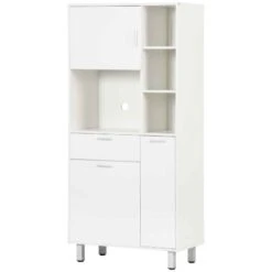 HOMCOM Modern Freestanding Kitchen Cabinet With Shelves - White - 835-696V00WT 9 HOMCOM Modern Freestanding Kitchen Cabinet With Shelves - White - 835-696V00WT -Kitchen Series Shop oqfdaa181f54278b5.jpg