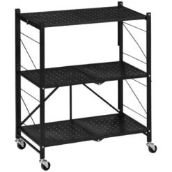 HOMCOM 3 Tier Storage Trolley - 345mm - Black - 850-241V00BK 4 HOMCOM 3 Tier Storage Trolley - 345mm - Black - 850-241V00BK -Kitchen Series Shop orkdaa188fc82f040.jpg