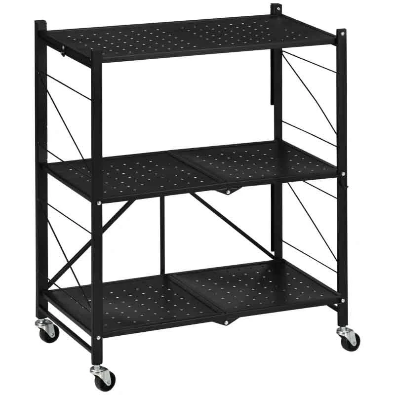 HOMCOM 3 Tier Storage Trolley - 345mm - Black - 850-241V00BK HOMCOM 3 Tier Storage Trolley - 345mm - Black - 850-241V00BK -Kitchen Series Shop orkdaa188fc82f040.jpg