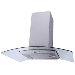 Prima 90cm Stainless Steel Curved Glass Island Hood - PRCGH100