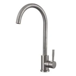 Prima Soho Single Lever Swan Neck Mixer Tap - Brushed Steel - BPR2055