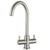 Prima Staten Swan Neck Dual Lever Mixer Tap - Brushed Steel - BPR2206 -Kitchen Series Shop p r prima bpr2206 tap