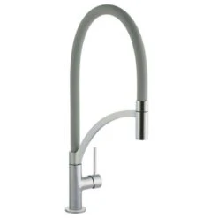 Prima+ Swan Neck Single Lever Mixer Tap With Pull Out Spray - Grey - BPR711