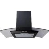 Prima PRCGH009 60cm Curved Glass Chimney Hood - Black - PRCGH009
